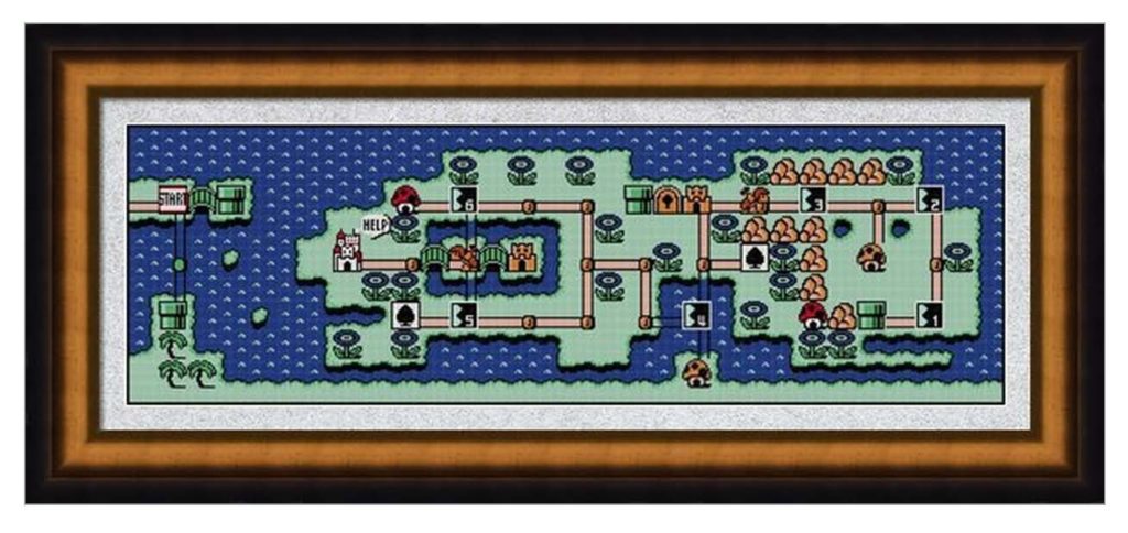Super Mario Bros. 3 World 4 Map Cross Stitch Pattern - NERDpillo